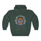 Get a Bucket Hoodie (White Letters) (Purple/Forest Green)